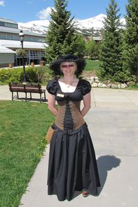 One of the tour guides dressed for the part.