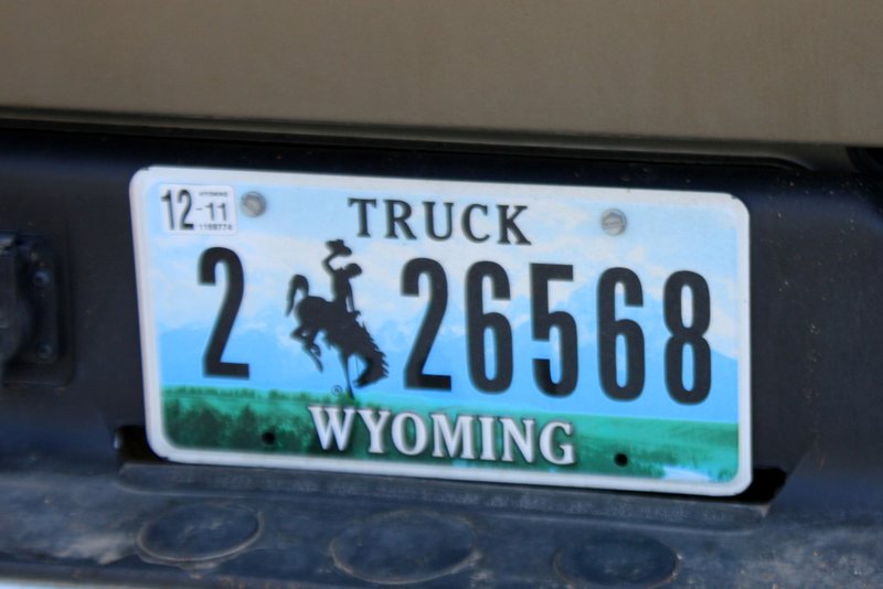 Wyoming number plate 