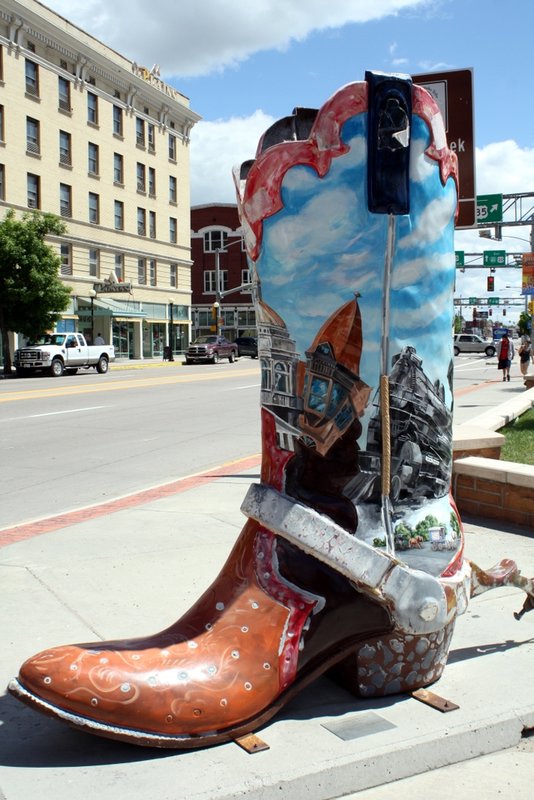 One of several colourful boots in Cheyenne.