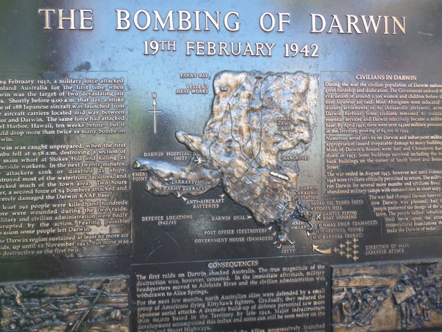 Commemorative Plaque in the main street of Darwin.
