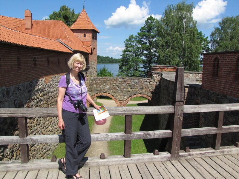 Judy at the Castle in the Lake at Trakai/