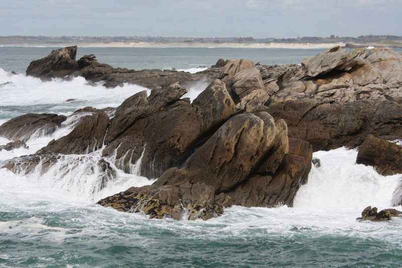 Waves washing on the rocks.