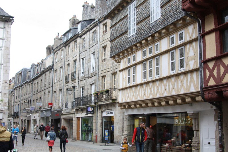 Beautiful buildings in the old town of Quimper