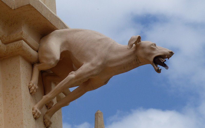 Dog gargoyle at Lednice Castle