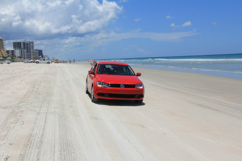 Us driving on Daytona Beach