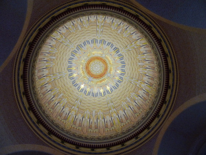 The domed ceiling in the commemorative area of the memorial