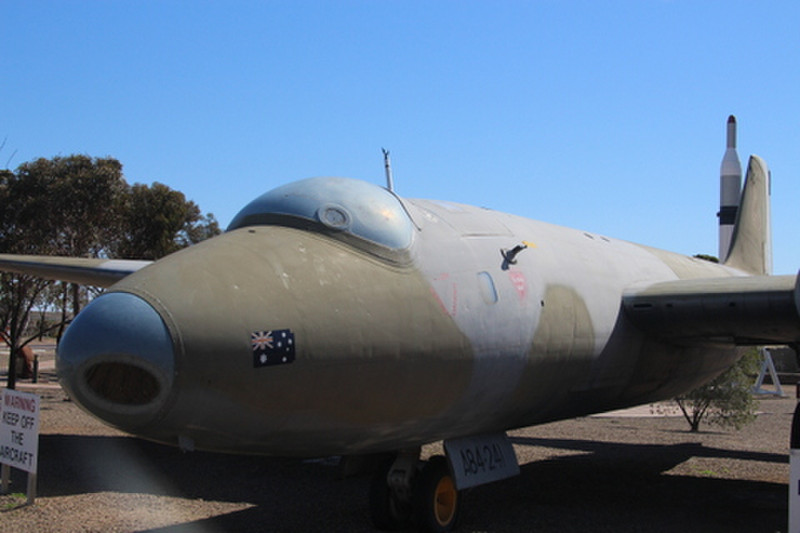 Canberra Bomber, an English aricraft on display at Woomera.