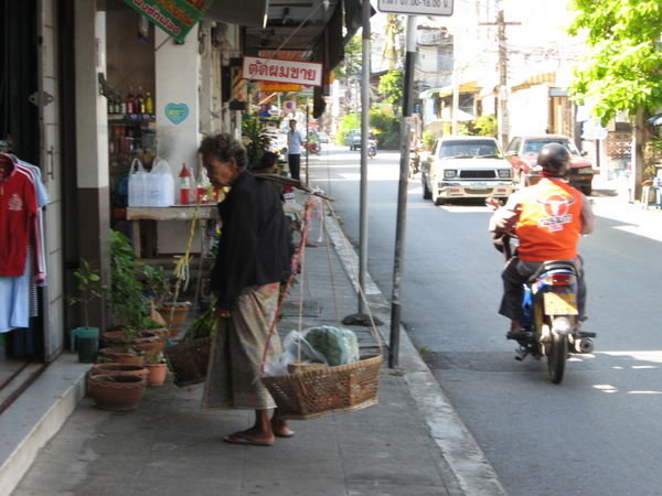 Vendedora ambulante de Nakhon