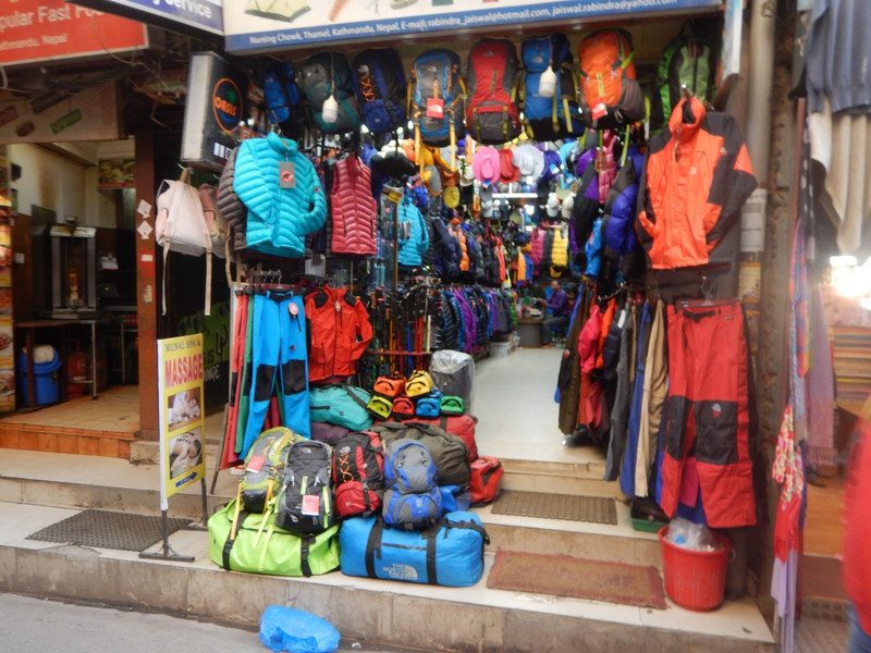 A typical trekking store. There are hundreds. And they all sell the same stuff