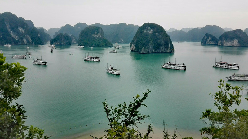 Halong bay boats, Vietnam