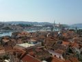 View over Trogir from top of belltower 