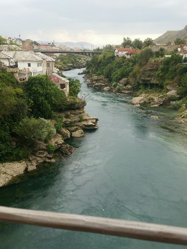 From Mostar bridge overlooking river