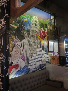 Santiago restaurant mural