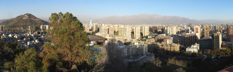 view from Santa Lucía Park, Santiago,, Chile