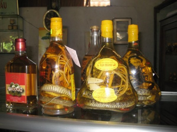 Some kind of alcohol, with some kind of animal in every bottle