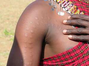 Masai Mara detail of skin decoration