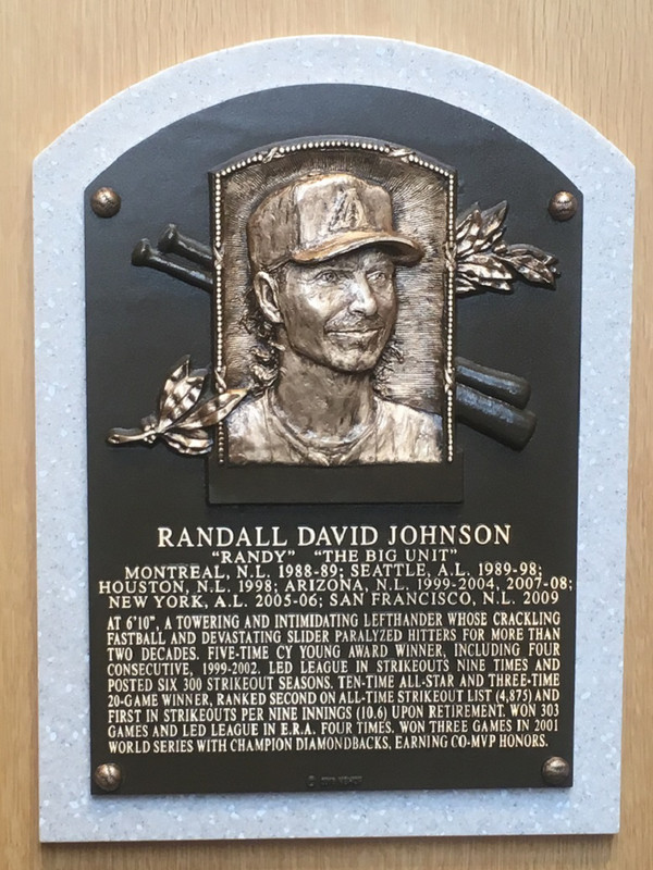Cooperstown - Randy Johnson plaque
