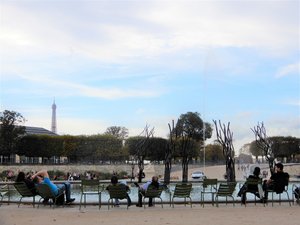 Paris Tuileries, with Eiffel Tower in background