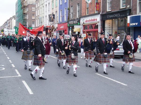 Irish guys with bagpipes