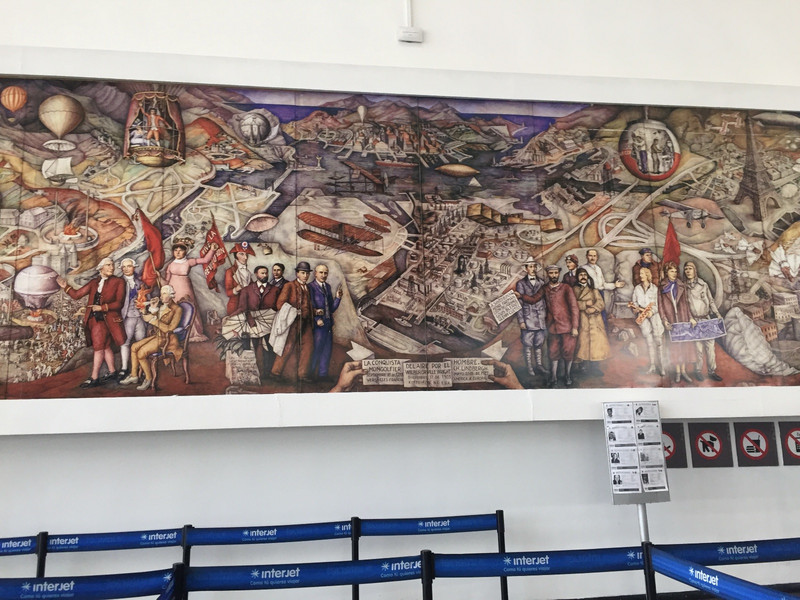 Murales im Flugplatz Mexico City