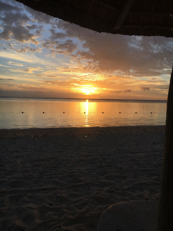 Sonnenuntergang im Westen von Mauritius 