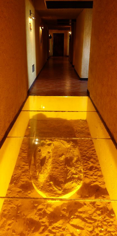 Excavation in floor of hotel
