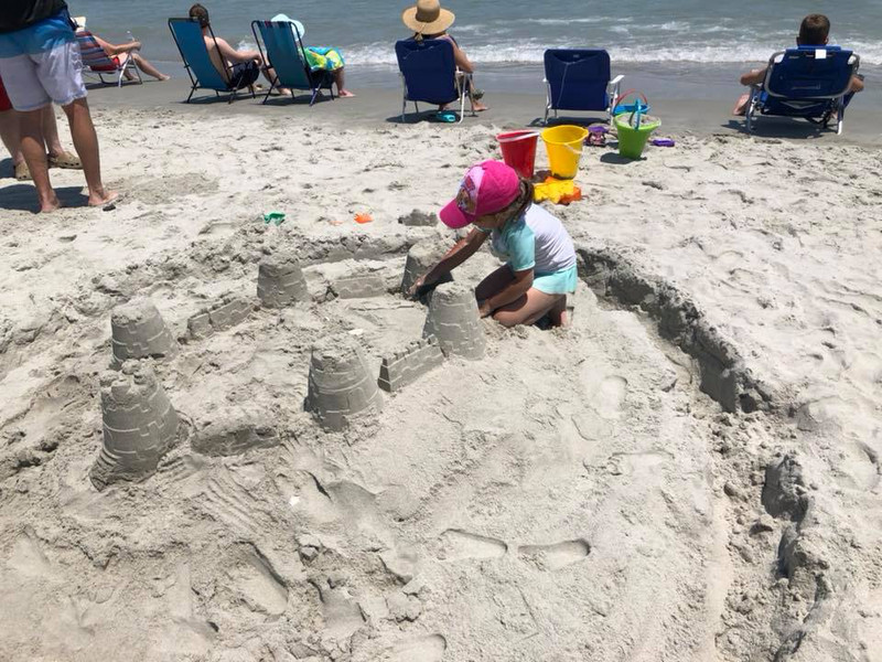 Making sand castles on Hammocks Beach