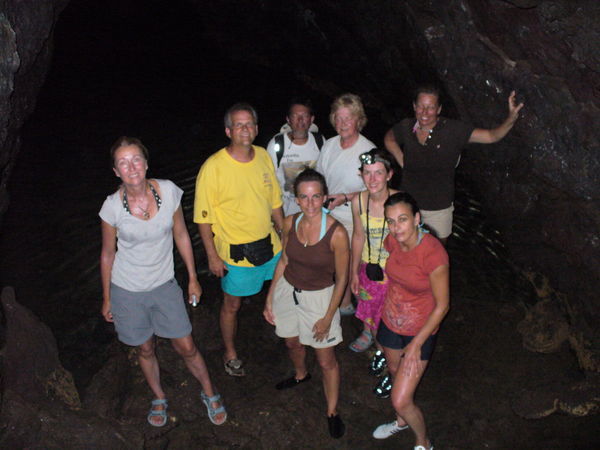 Group in caves on Floreana Island