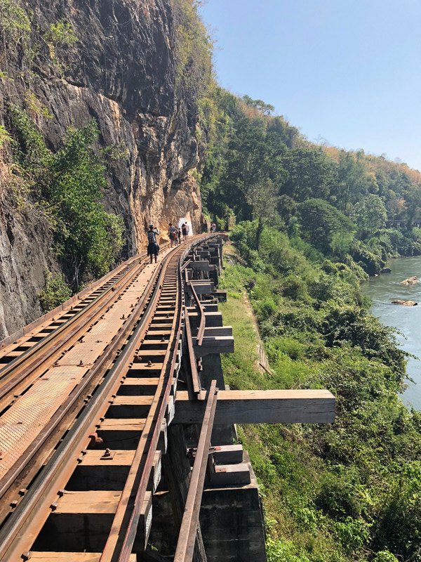 Original railroad hacked out of the mountainside