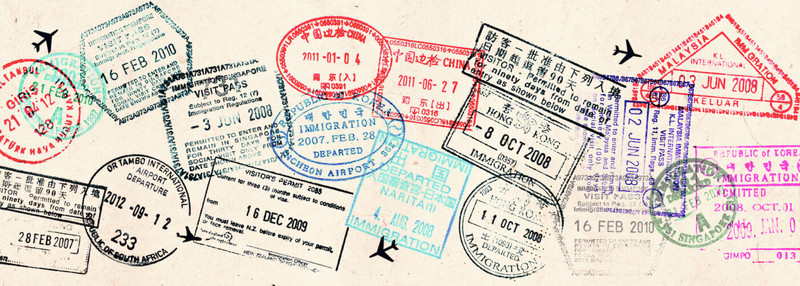 Some passport stamps.