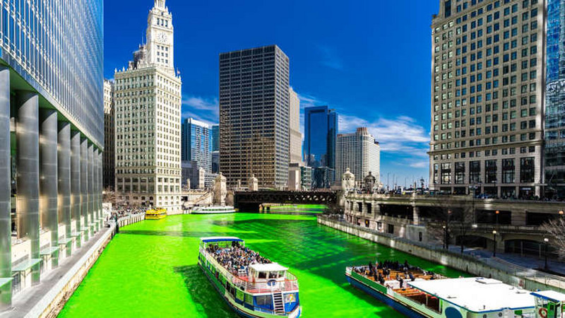 The green river in Chicago