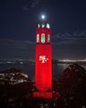 Coit Tower in red!