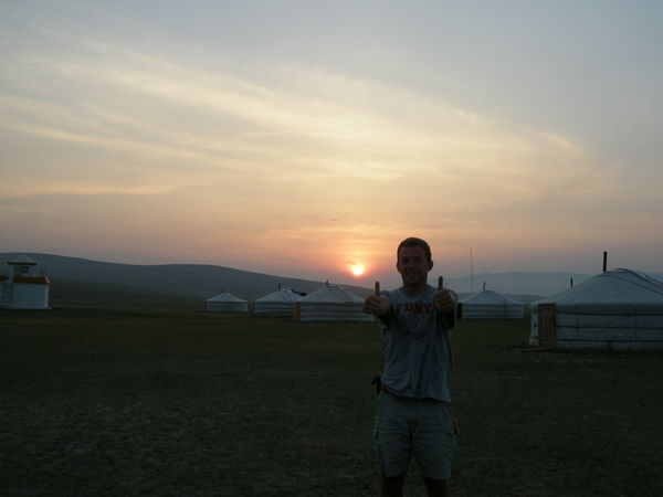 Ger Camp at Sunset