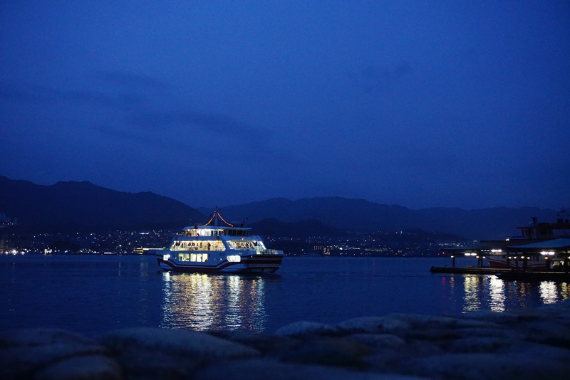 Ferry crossing the Hiroshima bay