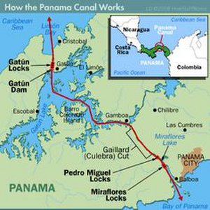 The Panama Canal map
