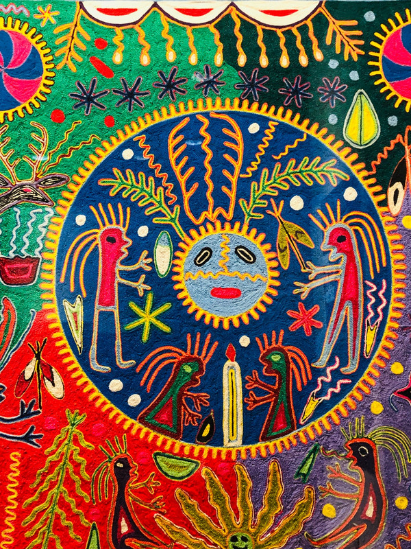 Bright color of indigenous embroidery 