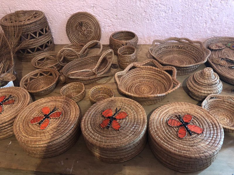 Baskets made of pine needles