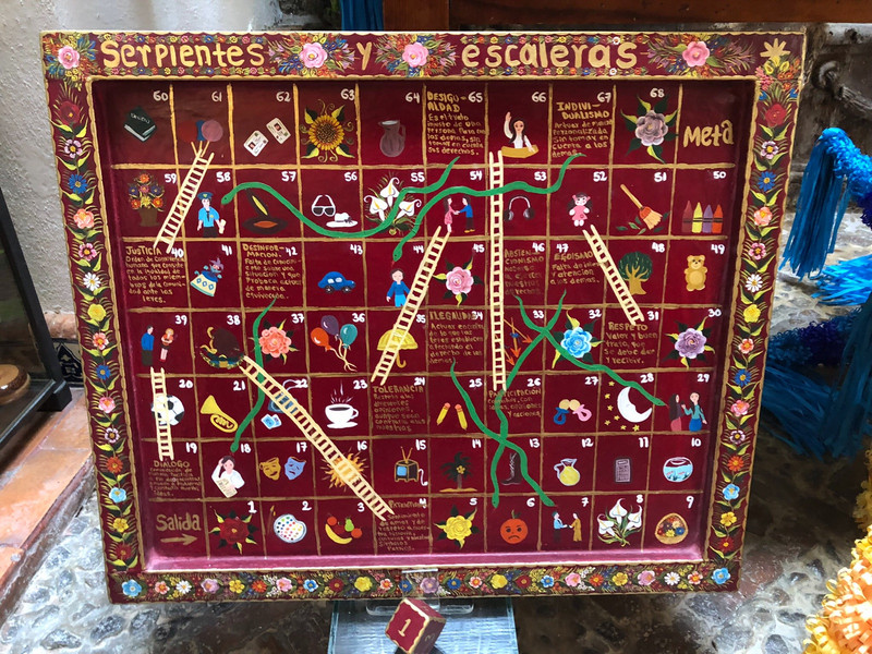 a hand made board game in toy museum