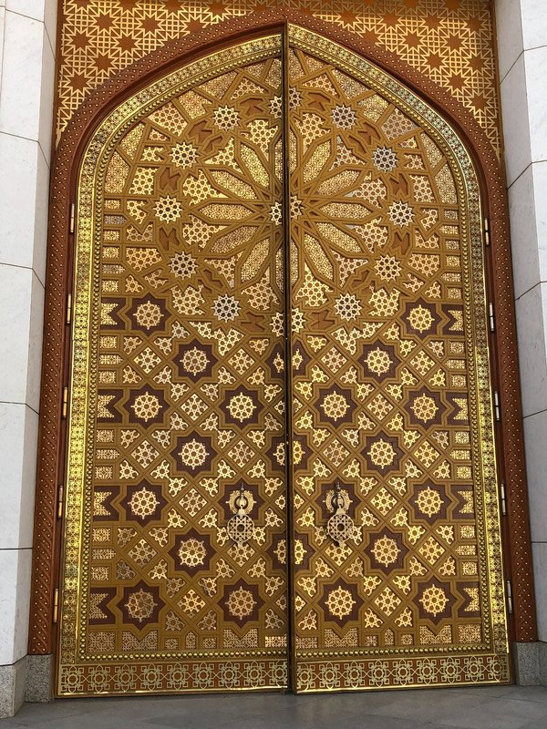 Gold covered door