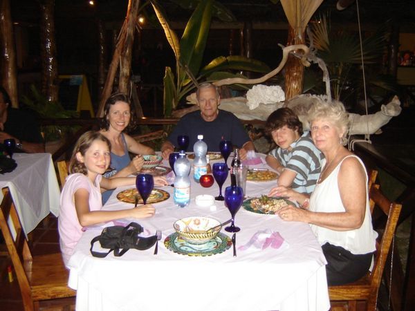 The whole family out for a Creole dinner