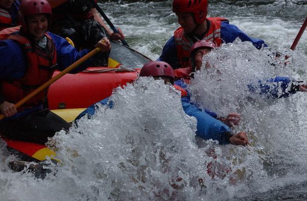 head first into rapids
