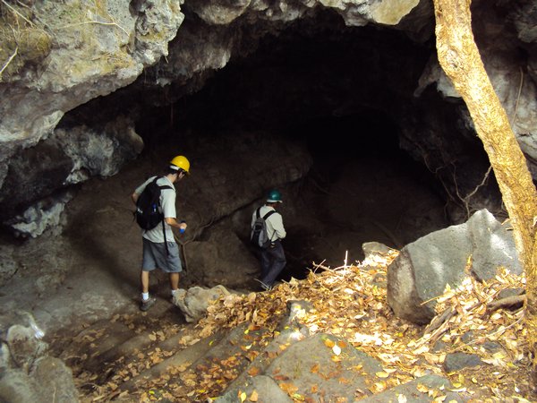 Ben and our guide entering the lava tunnels