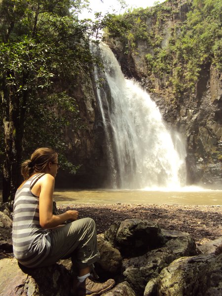 Sarah and the big waterfall