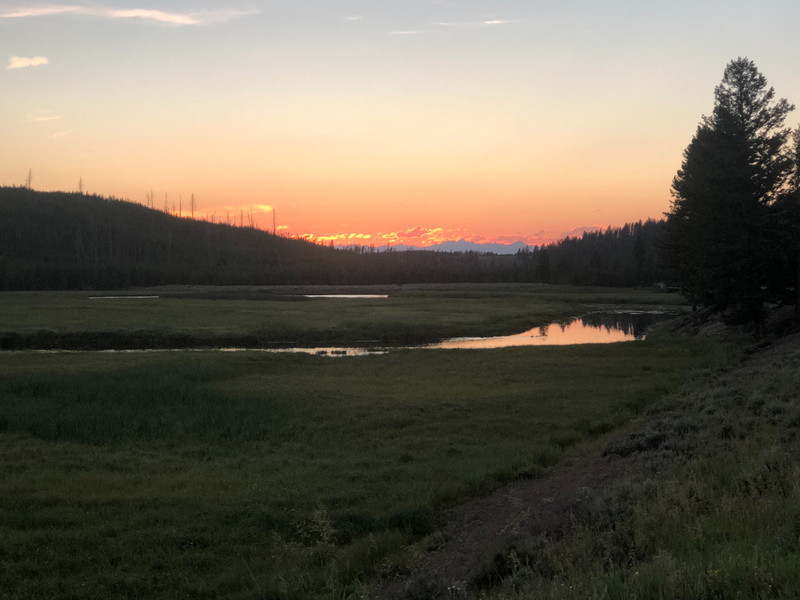 Sunset over the western part of Yellowstone.