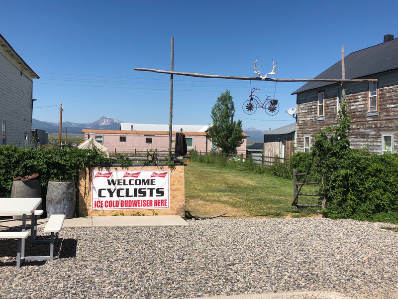 This was the cyclist stop in Jackson, MT.
