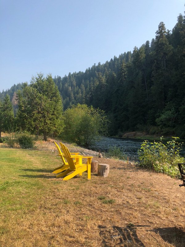 One of the many spots to sit and watch the river.