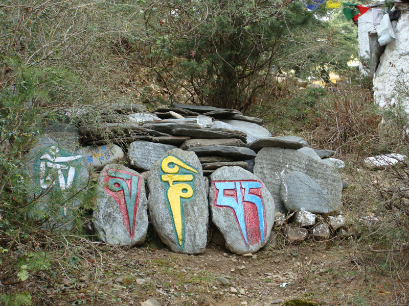 Sanskrit ancient symbol graved on stones