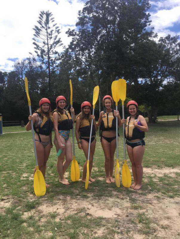 Posing in our sexy kayak outfit