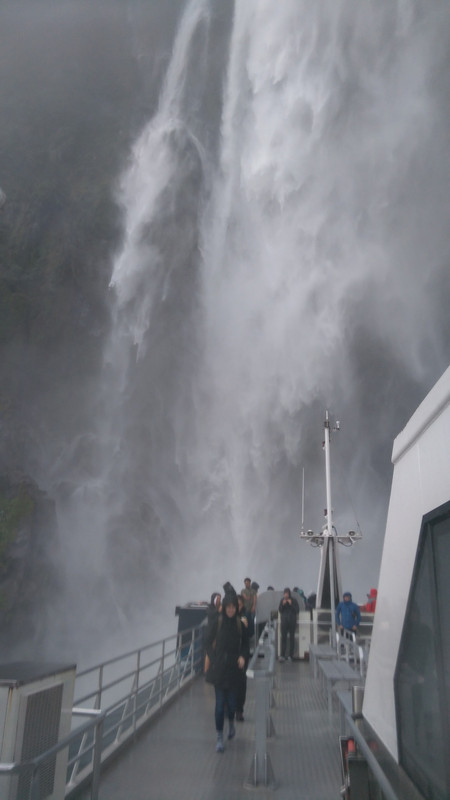 The captain decided to drive into a big waterfall