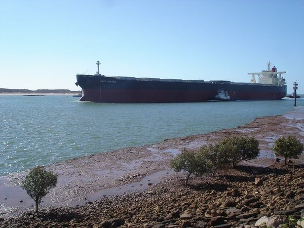 ore  ship coming in to load